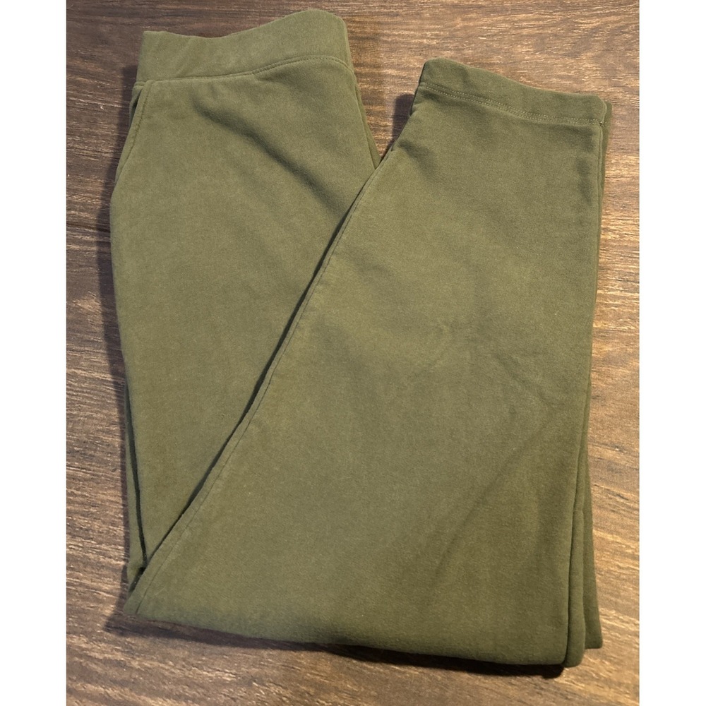 Lands' End Serious Sweats Pants Women's Size M (10-12) Olive Green